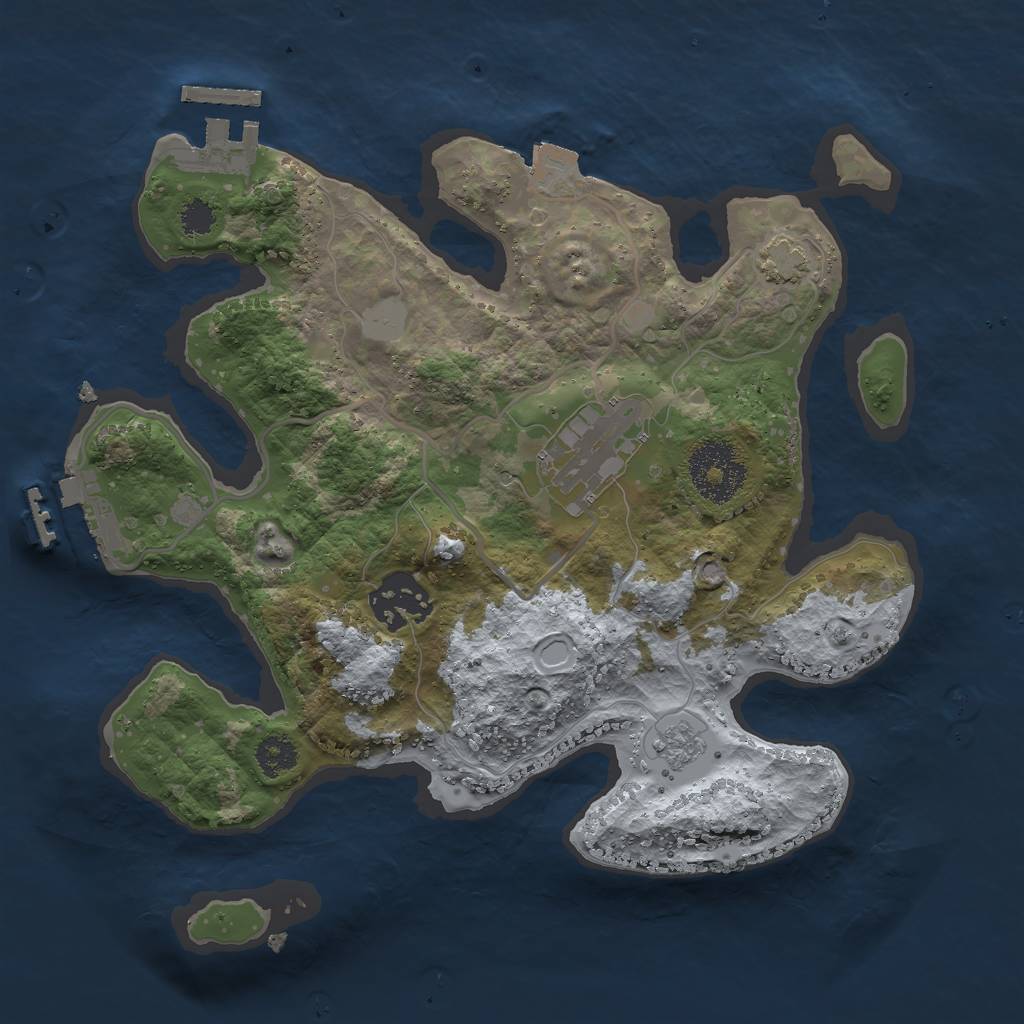 Rust Map: Procedural Map, Size: 2600, Seed: 8013, 9 Monuments