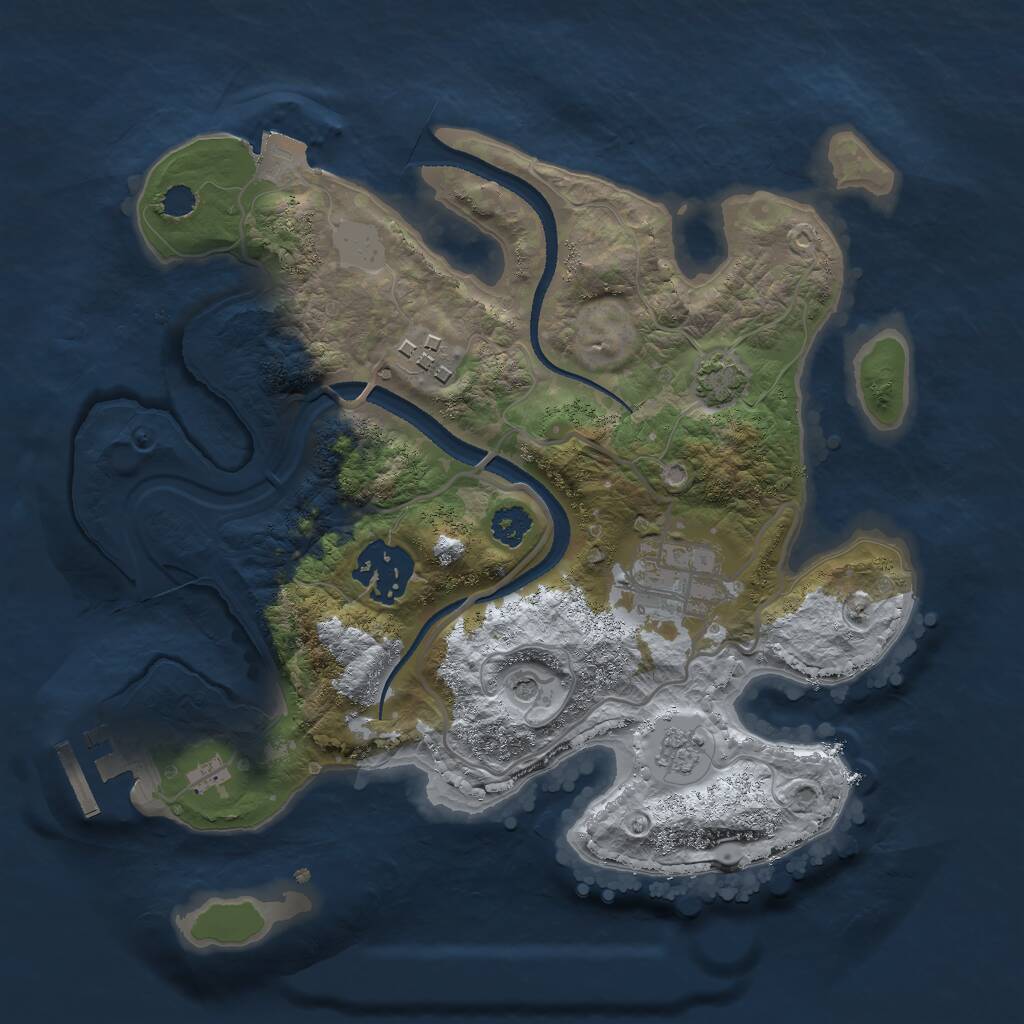 Rust Map: Procedural Map, Size: 2600, Seed: 8013, 8 Monuments