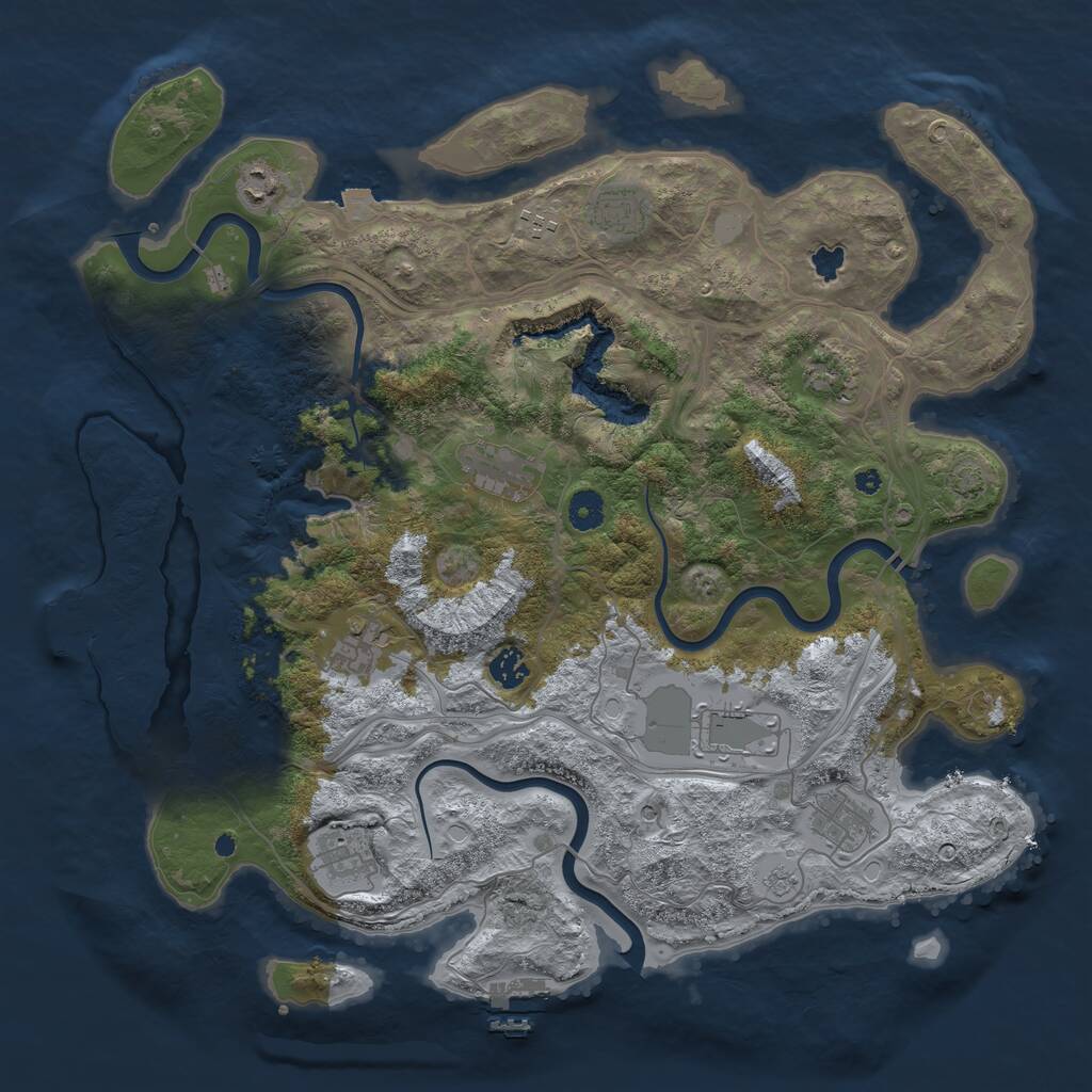 Rust Map: Procedural Map, Size: 4250, Seed: 1574494514, 16 Monuments