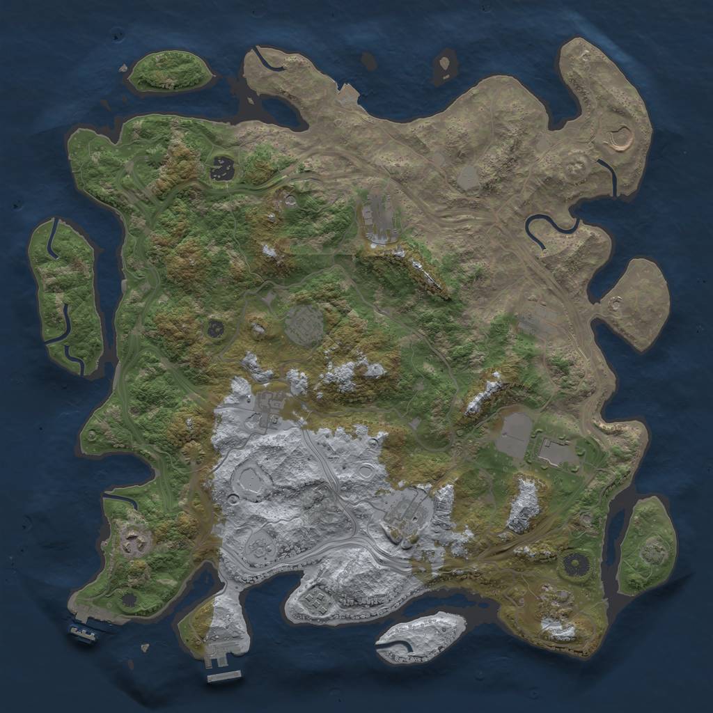 Rust Map: Procedural Map, Size: 4250, Seed: 1617383566, 19 Monuments