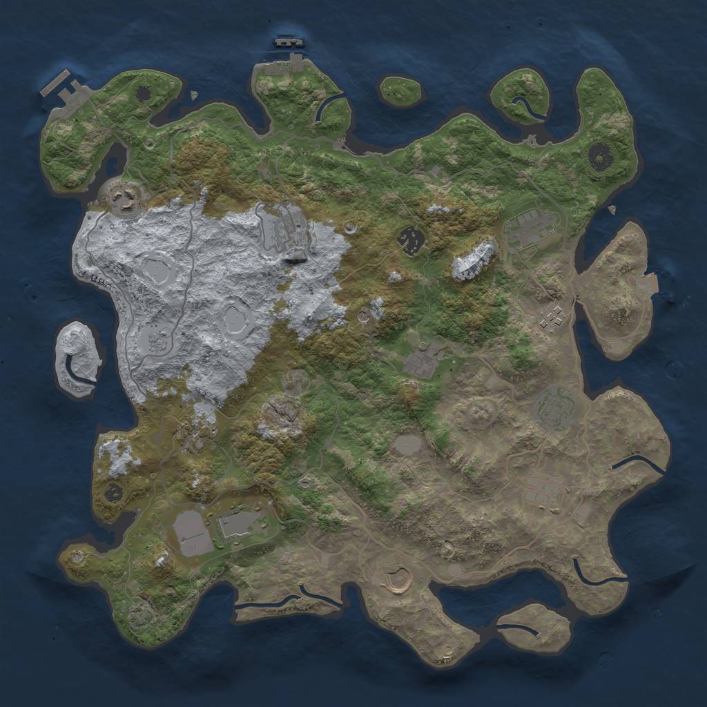 Rust Map: Procedural Map, Size: 4000, Seed: 959872295, 19 Monuments