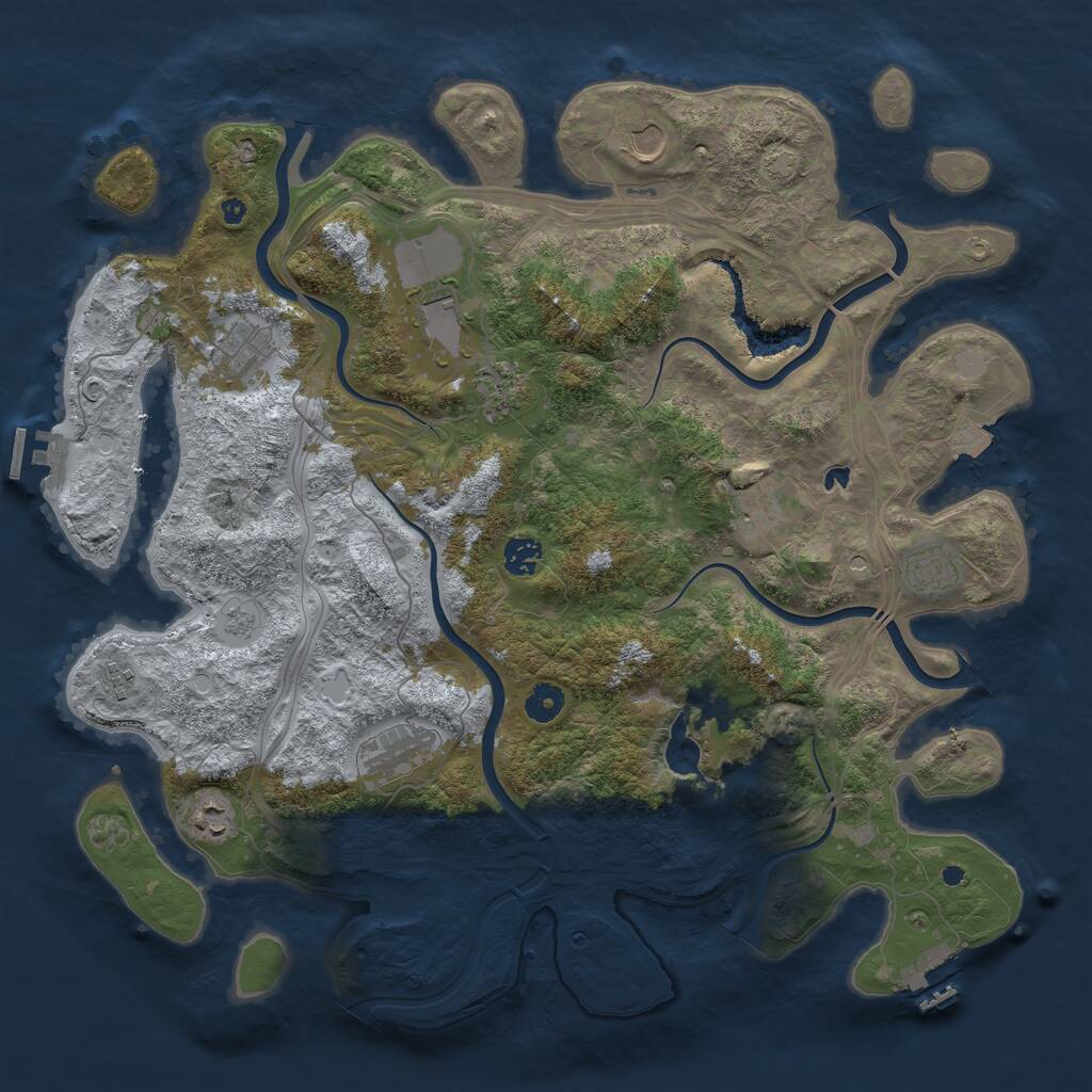 Rust Map: Procedural Map, Size: 4250, Seed: 23092497, 16 Monuments