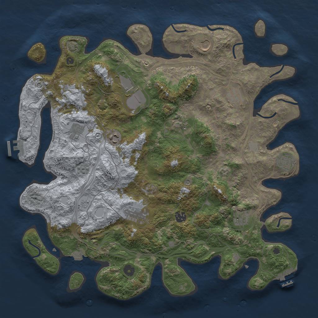 Rust Map: Procedural Map, Size: 4250, Seed: 23092497, 19 Monuments