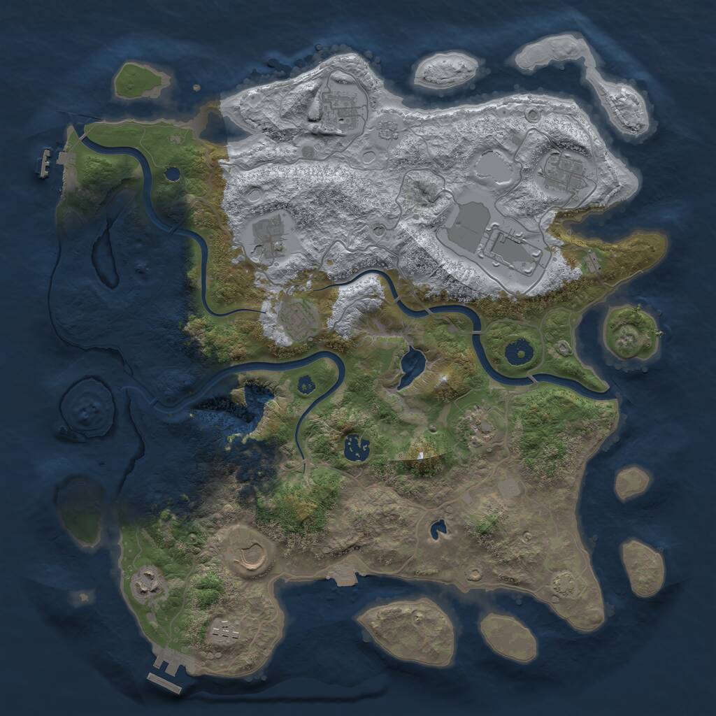 Rust Map: Procedural Map, Size: 4000, Seed: 204816493, 16 Monuments