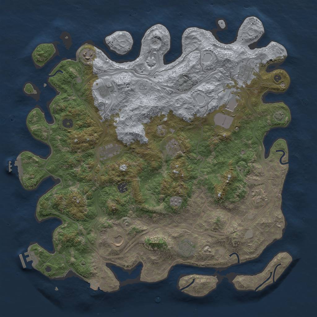 Rust Map: Procedural Map, Size: 4500, Seed: 1532376352, 19 Monuments