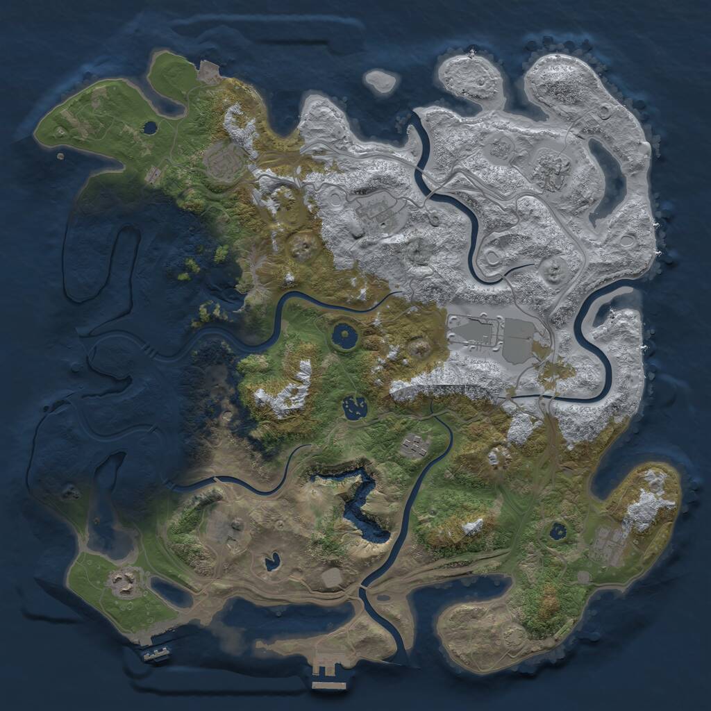 Rust Map: Procedural Map, Size: 4250, Seed: 1350049093, 15 Monuments