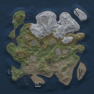 Thumbnail Rust Map: Procedural Map, Size: 3500, Seed: 1148944102, 15 Monuments