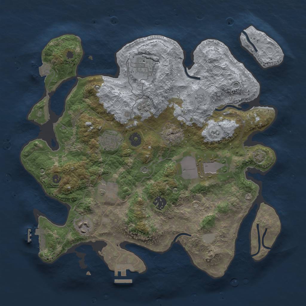 Rust Map: Procedural Map, Size: 3500, Seed: 1148944102, 15 Monuments