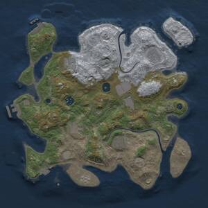 Thumbnail Rust Map: Procedural Map, Size: 3500, Seed: 1148944102, 13 Monuments