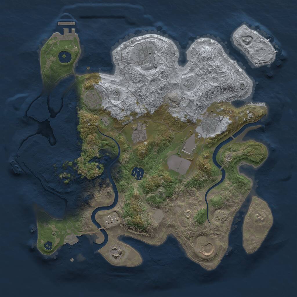 Rust Map: Procedural Map, Size: 3500, Seed: 1148944102, 15 Monuments