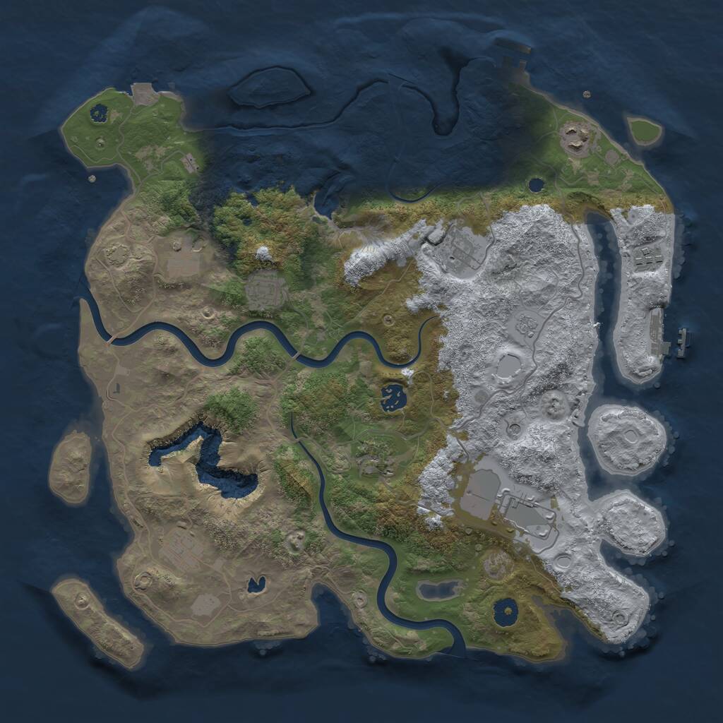 Rust Map: Procedural Map, Size: 4000, Seed: 873347518, 15 Monuments