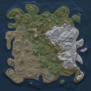 Thumbnail Rust Map: Procedural Map, Size: 4500, Seed: 1013298658, 19 Monuments