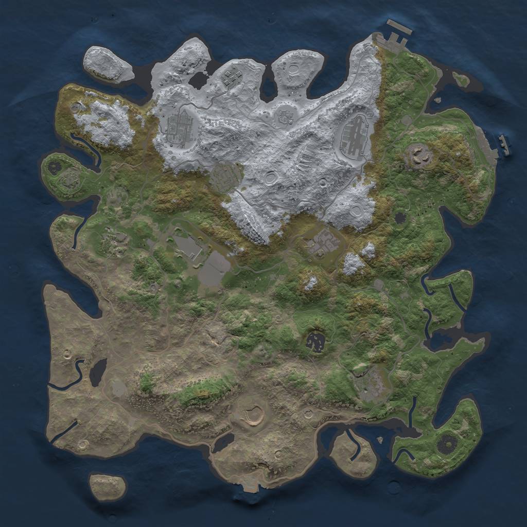 Rust Map: Procedural Map, Size: 4000, Seed: 1528428178, 19 Monuments