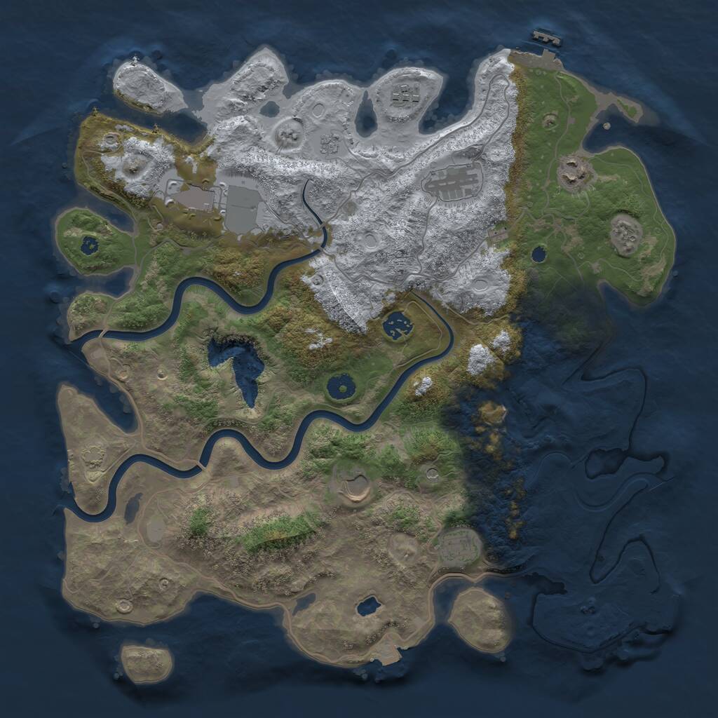 Rust Map: Procedural Map, Size: 4000, Seed: 1528428178, 13 Monuments