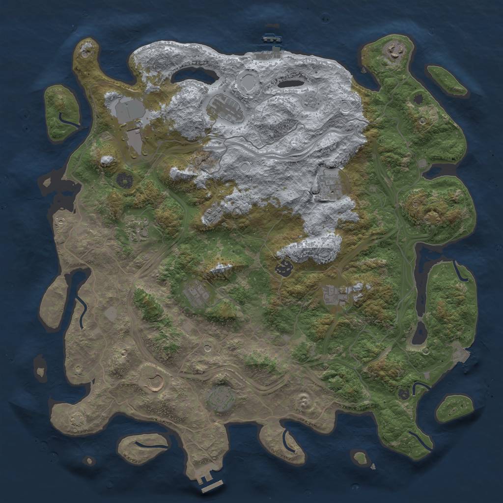 Rust Map: Procedural Map, Size: 4500, Seed: 939346753, 19 Monuments