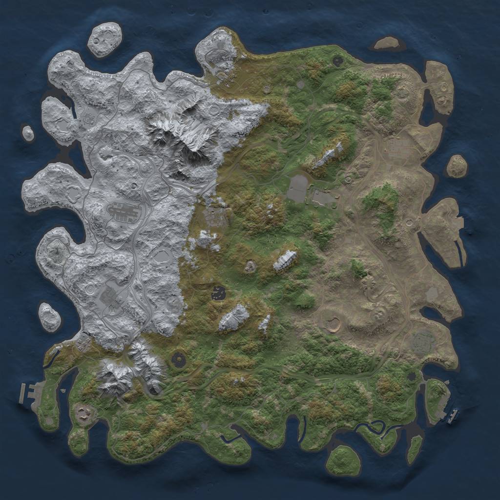 Rust Map: Procedural Map, Size: 5000, Seed: 802, 19 Monuments