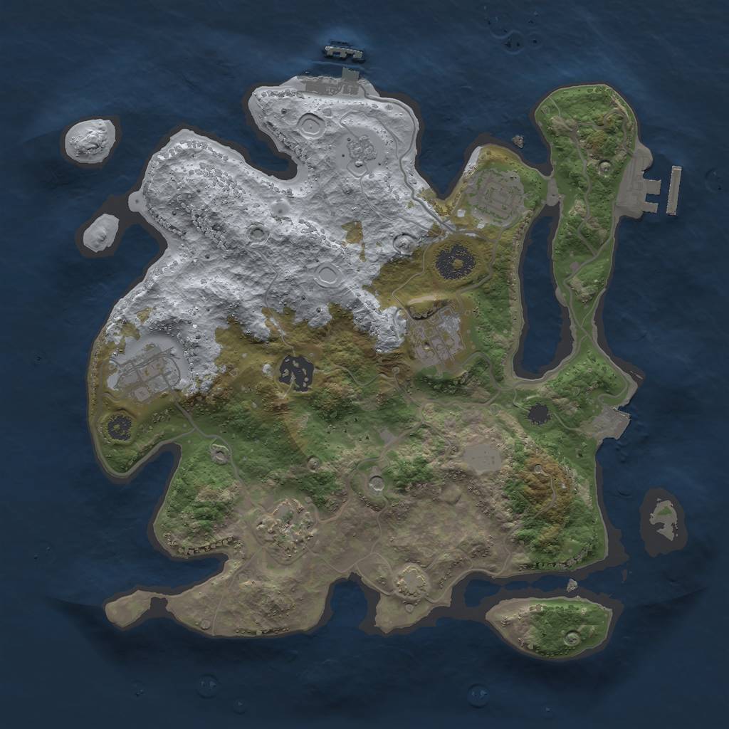 Rust Map: Procedural Map, Size: 3000, Seed: 1492764054, 13 Monuments