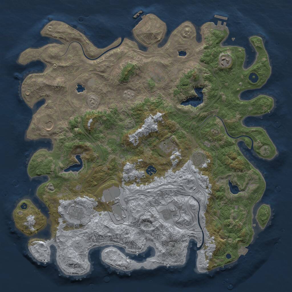 Rust Map: Procedural Map, Size: 4500, Seed: 1463207552, 16 Monuments