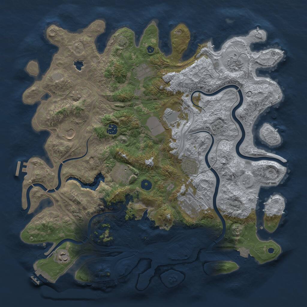 Rust Map: Procedural Map, Size: 4250, Seed: 2051982618, 16 Monuments