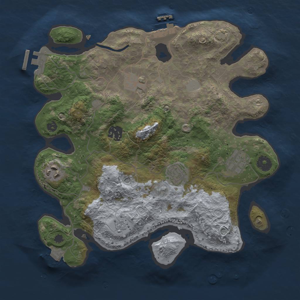 Rust Map: Procedural Map, Size: 3000, Seed: 858999953, 13 Monuments