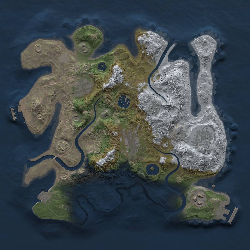 Rust Map: Procedural Map, Size: 3000, Seed: 22481, 11 Monuments