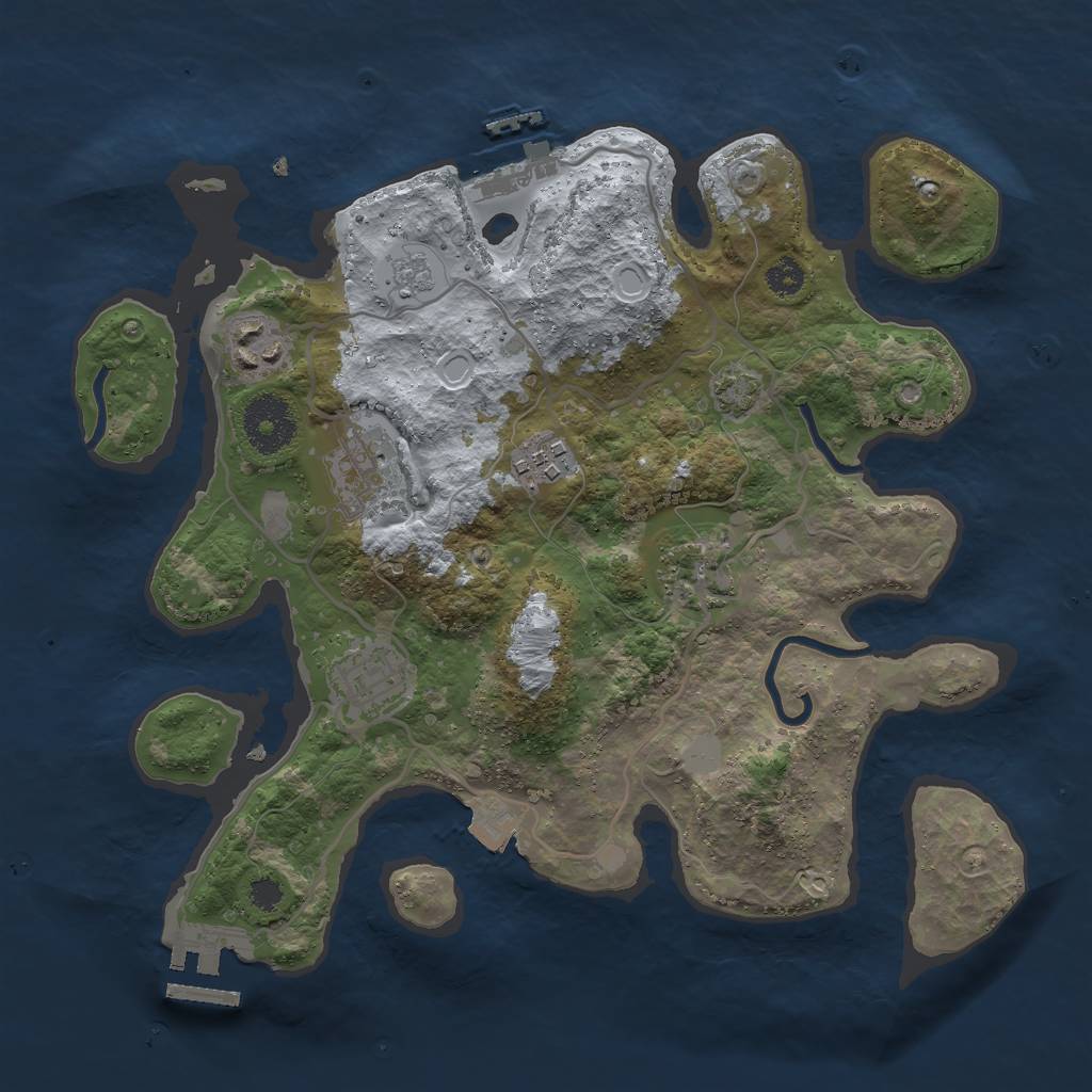 Rust Map: Procedural Map, Size: 3000, Seed: 91292, 12 Monuments