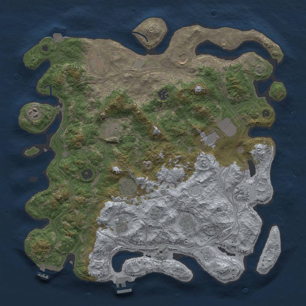 Rust Map: Procedural Map, Size: 4250, Seed: 95858, 19 Monuments