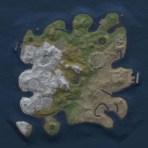 Thumbnail Rust Map: Procedural Map, Size: 3000, Seed: 2100574865, 13 Monuments