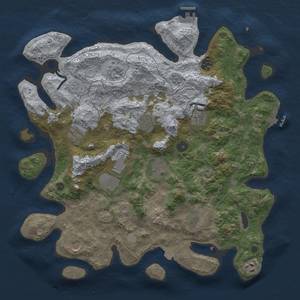 Thumbnail Rust Map: Procedural Map, Size: 4000, Seed: 881593827, 19 Monuments