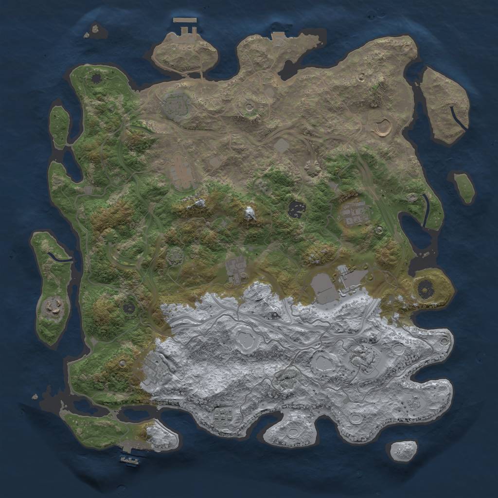 Rust Map: Procedural Map, Size: 4250, Seed: 44584318, 19 Monuments