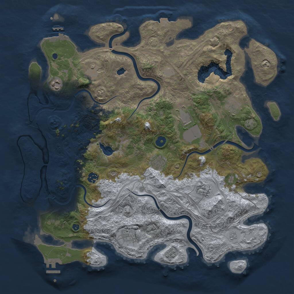 Rust Map: Procedural Map, Size: 4250, Seed: 44584318, 15 Monuments