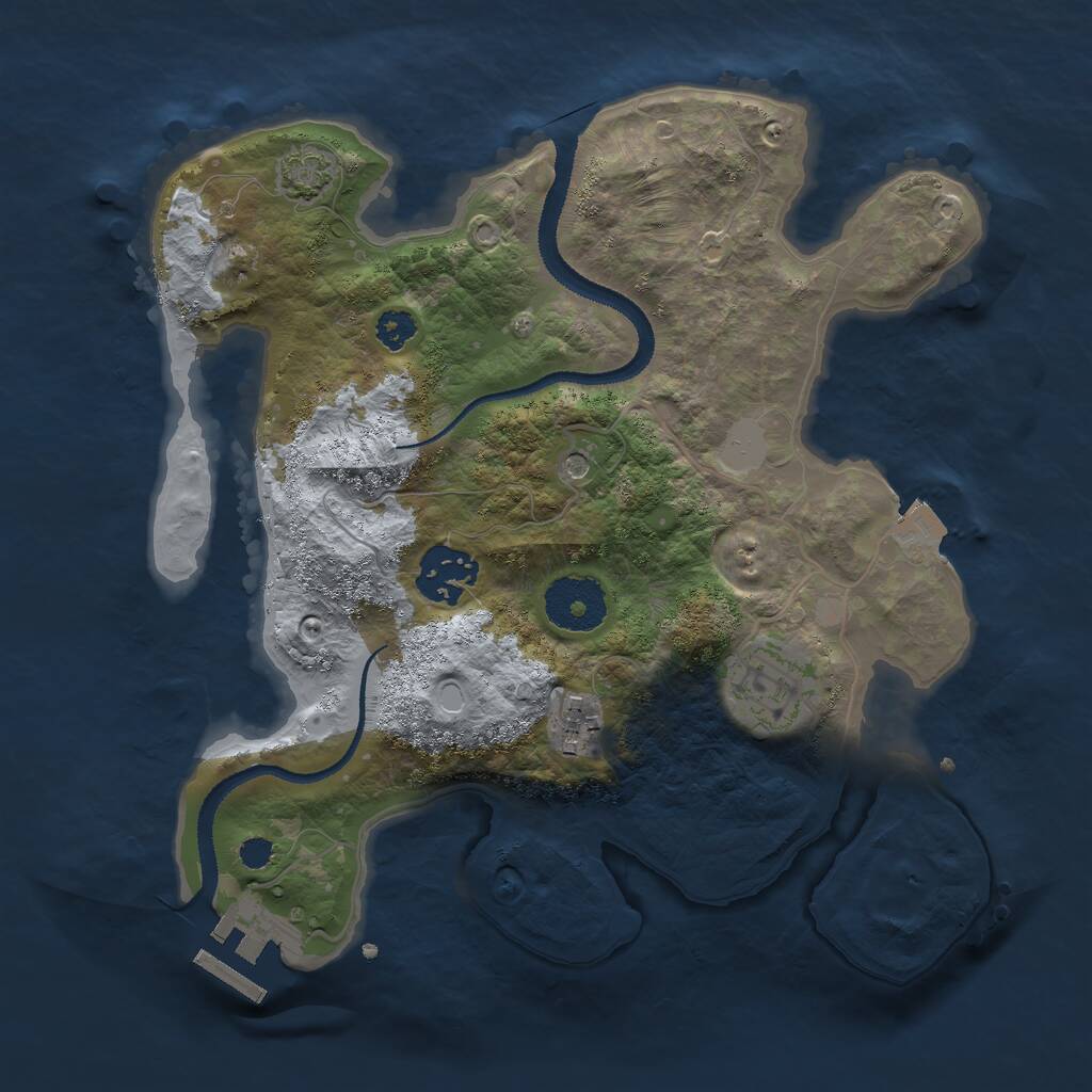 Rust Map: Procedural Map, Size: 2790, Seed: 1415225123, 7 Monuments