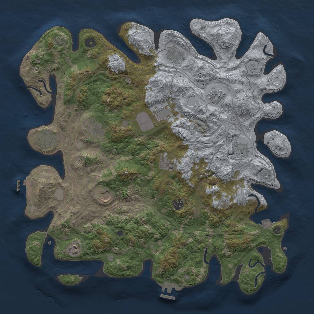 Rust Map: Procedural Map, Size: 4250, Seed: 1620903225, 19 Monuments