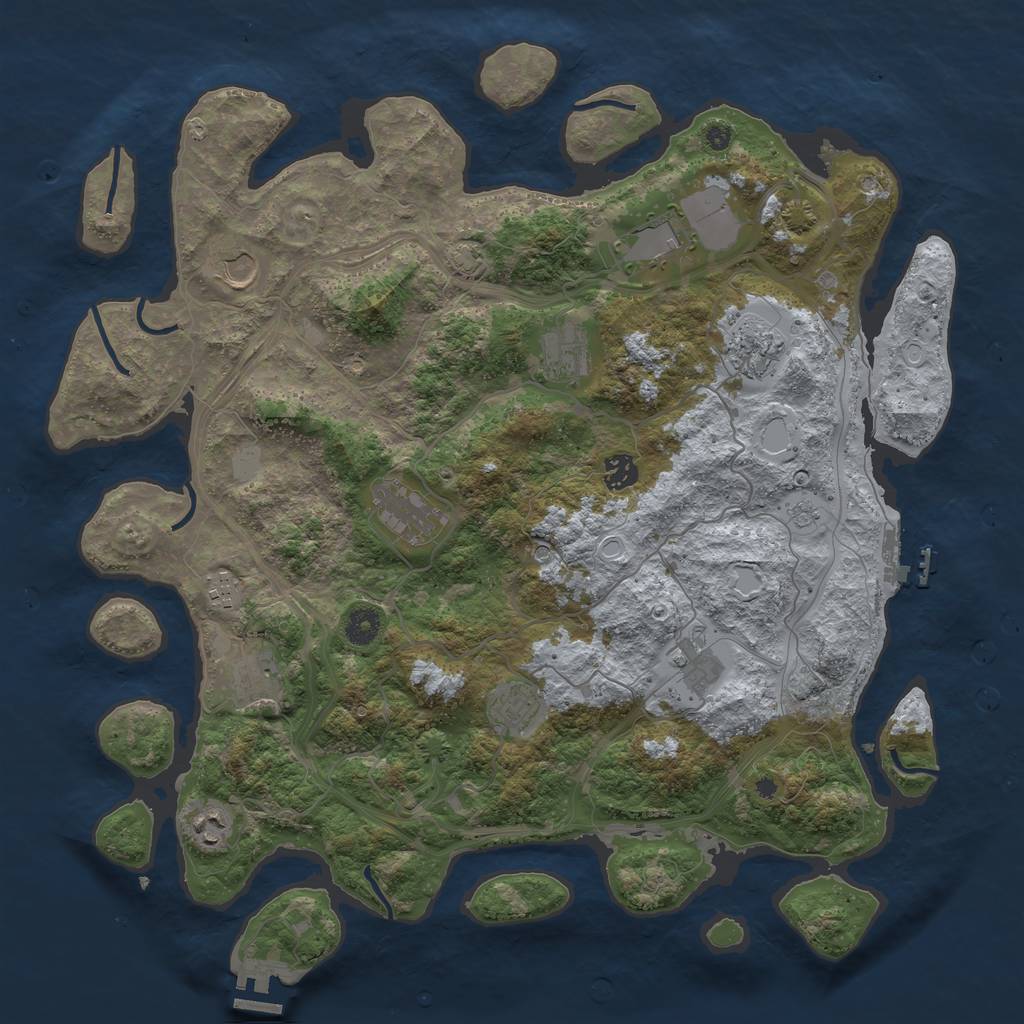 Rust Map: Procedural Map, Size: 4250, Seed: 482629975, 19 Monuments
