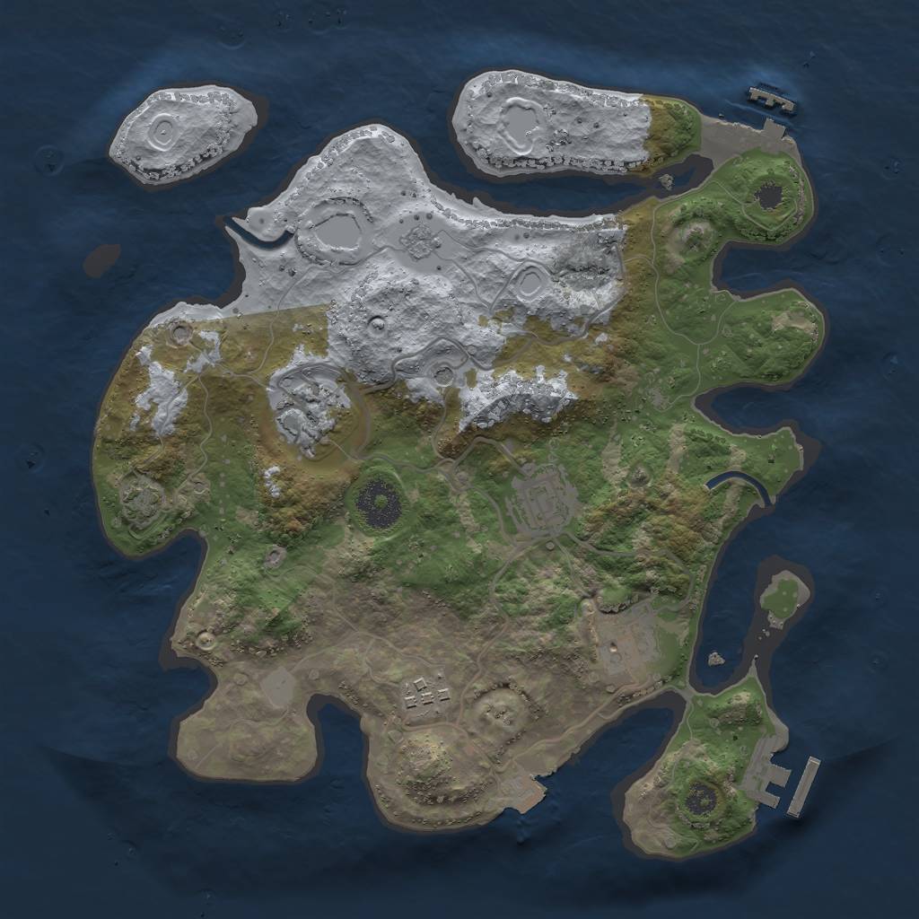 Rust Map: Procedural Map, Size: 3000, Seed: 164100356, 12 Monuments