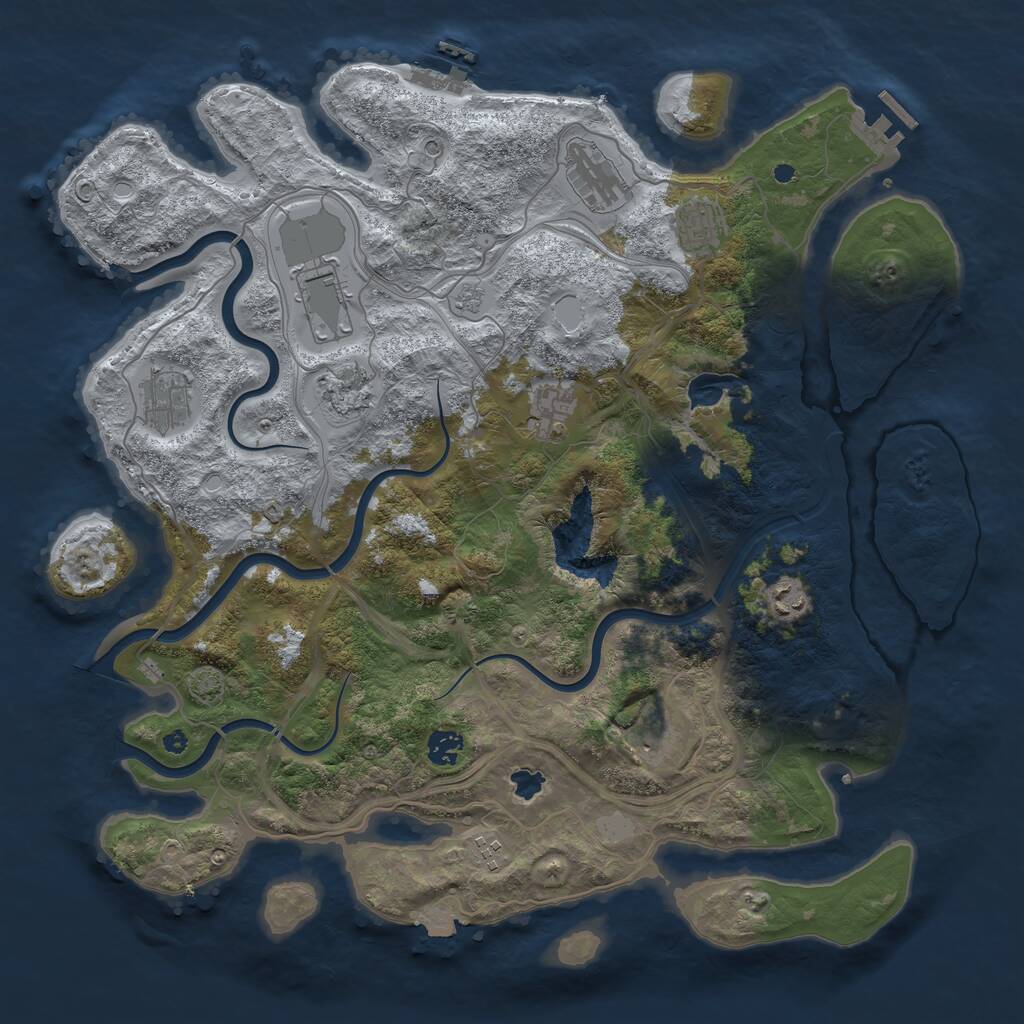 Rust Map: Procedural Map, Size: 4250, Seed: 1014853912, 16 Monuments