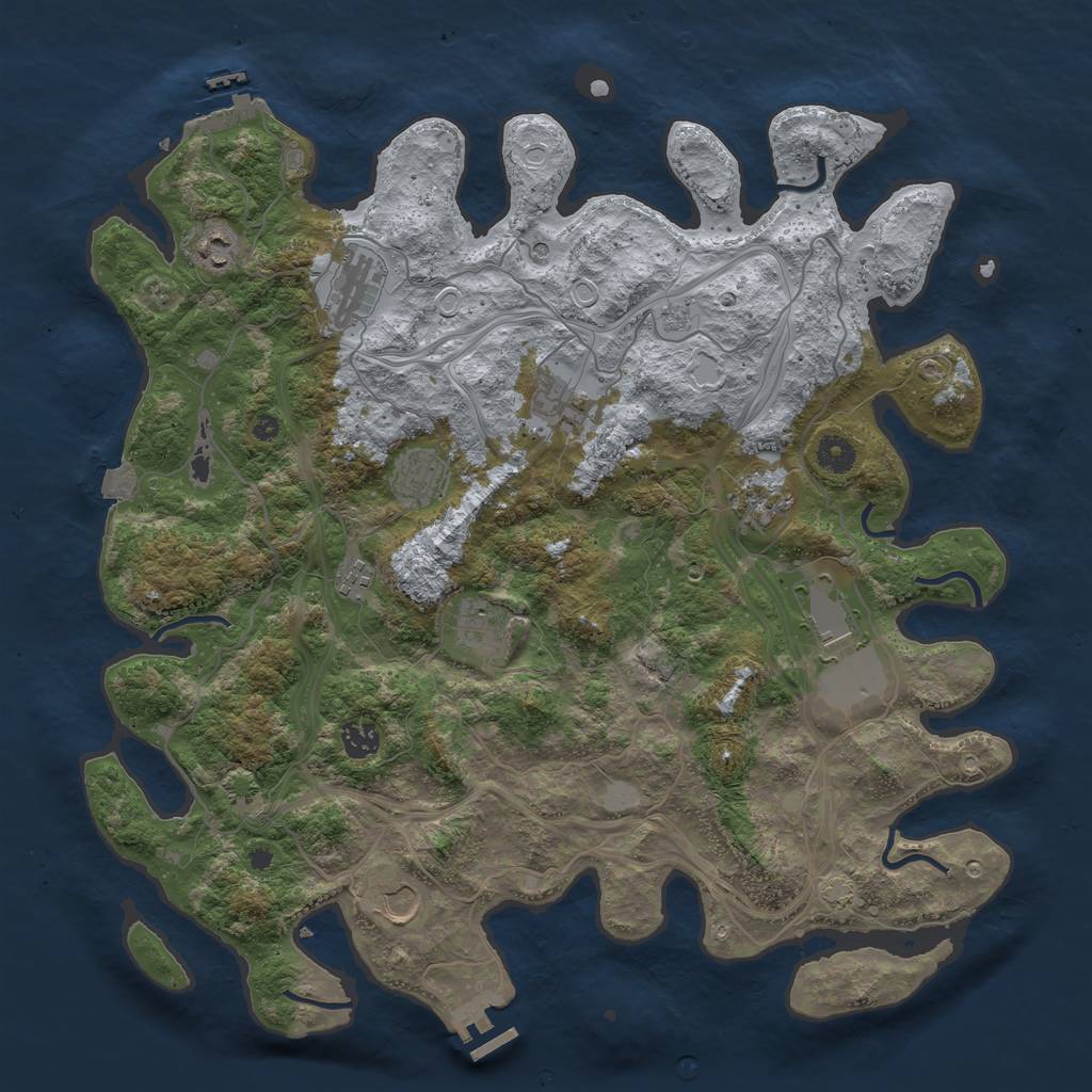 Rust Map: Procedural Map, Size: 4250, Seed: 1378193697, 18 Monuments