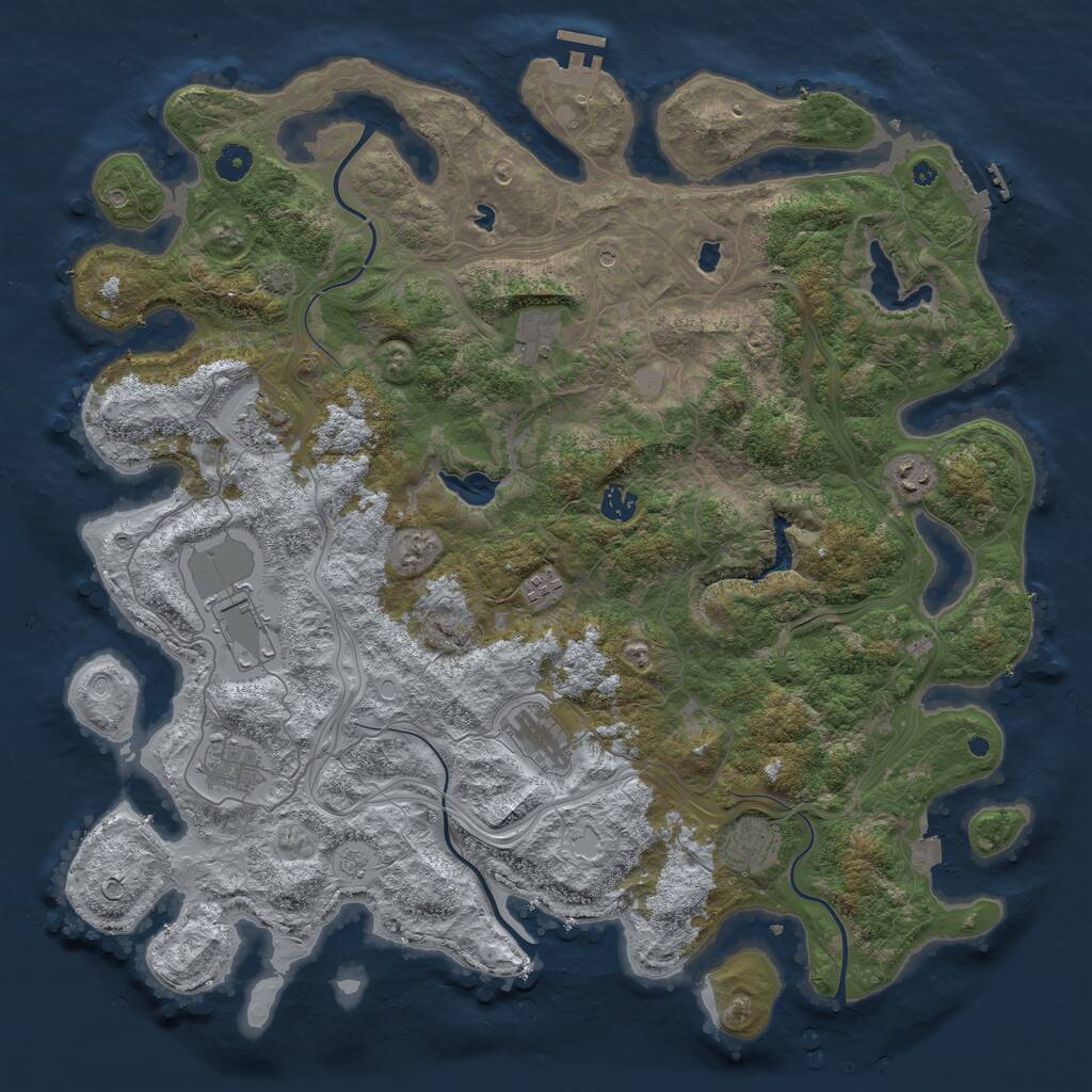 Rust Map: Procedural Map, Size: 4500, Seed: 1423046049, 15 Monuments