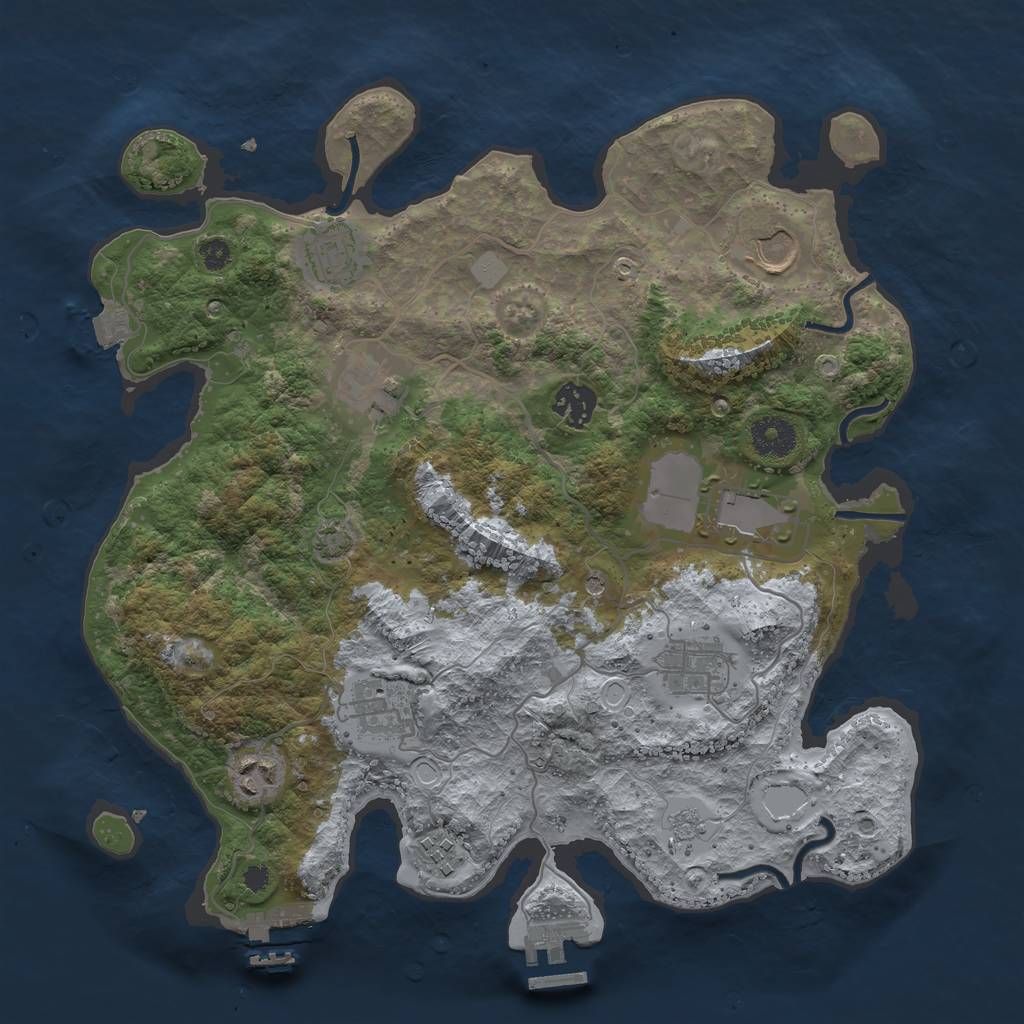 Rust Map: Procedural Map, Size: 3511, Seed: 50000, 17 Monuments