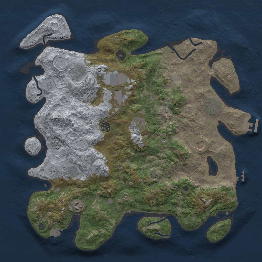 Rust Map: Procedural Map, Size: 4000, Seed: 1004517876, 17 Monuments