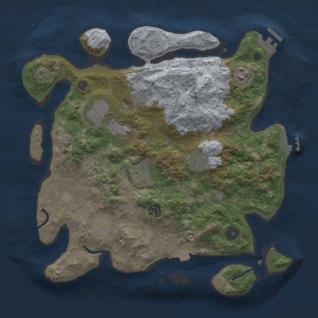 Rust Map: Procedural Map, Size: 3500, Seed: 1606819033, 16 Monuments