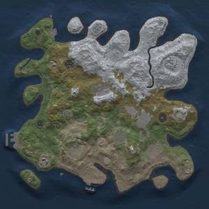 Thumbnail Rust Map: Procedural Map, Size: 3500, Seed: 97677627, 17 Monuments