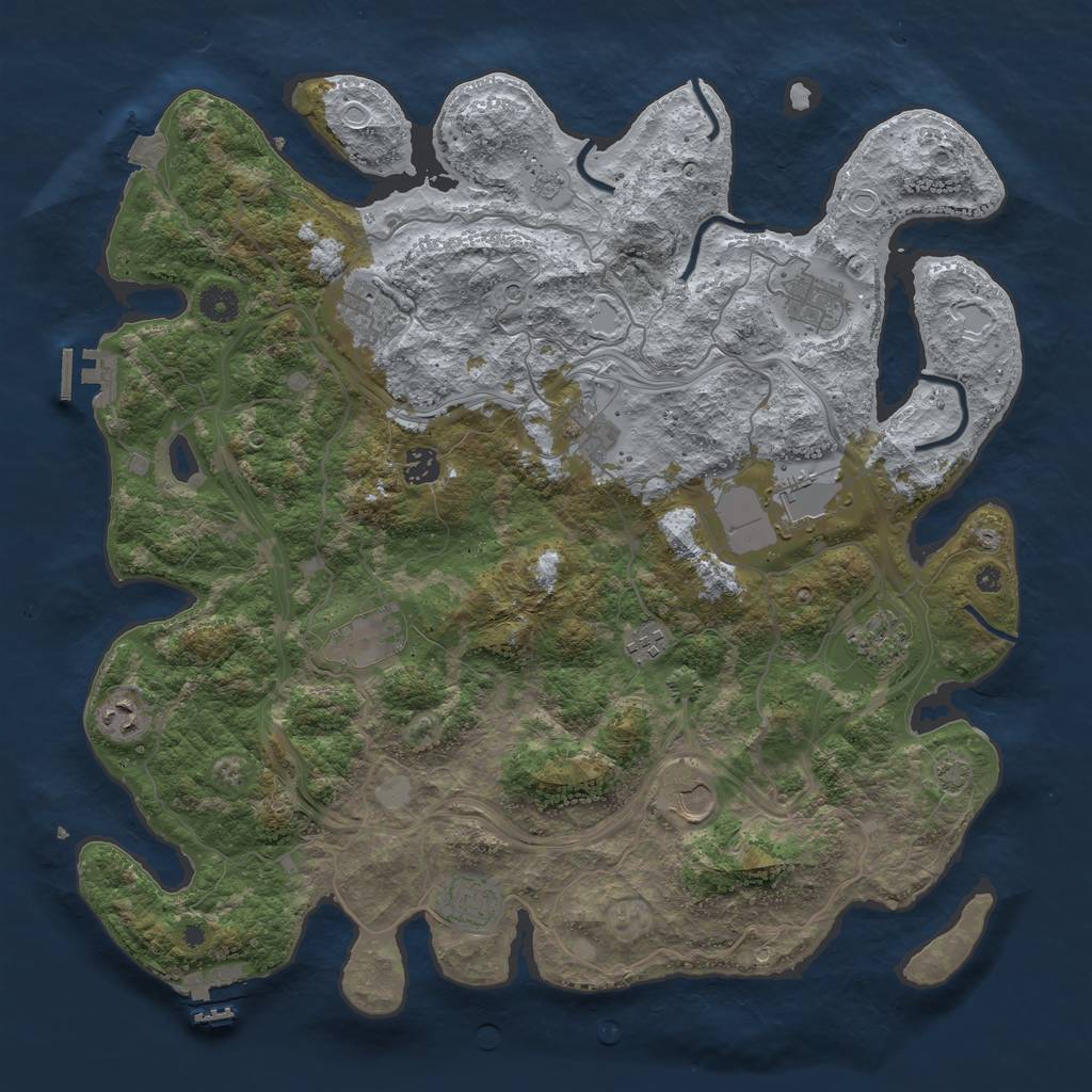 Rust Map: Procedural Map, Size: 4250, Seed: 491885291, 19 Monuments