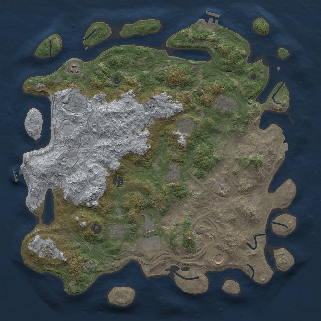 Rust Map: Procedural Map, Size: 4500, Seed: 683130546, 19 Monuments