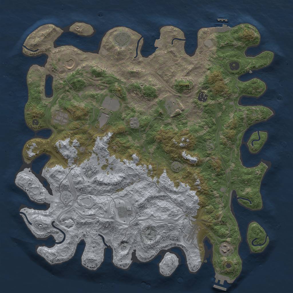 Rust Map: Procedural Map, Size: 4500, Seed: 1999215894, 19 Monuments