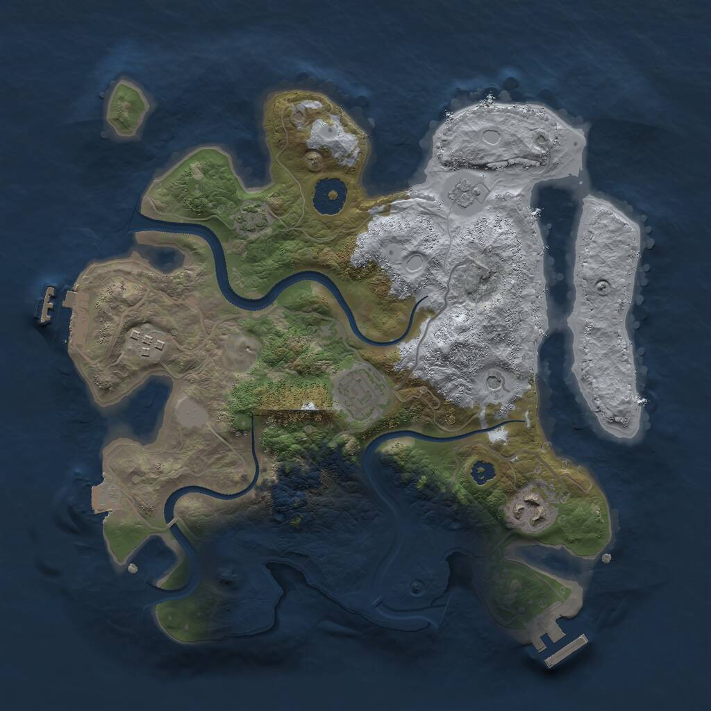 Rust Map: Procedural Map, Size: 3000, Seed: 537, 9 Monuments