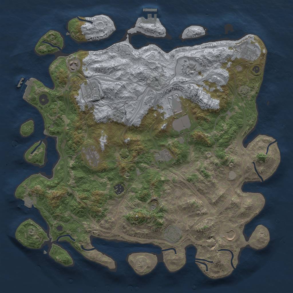 Rust Map: Procedural Map, Size: 4250, Seed: 366769208, 19 Monuments