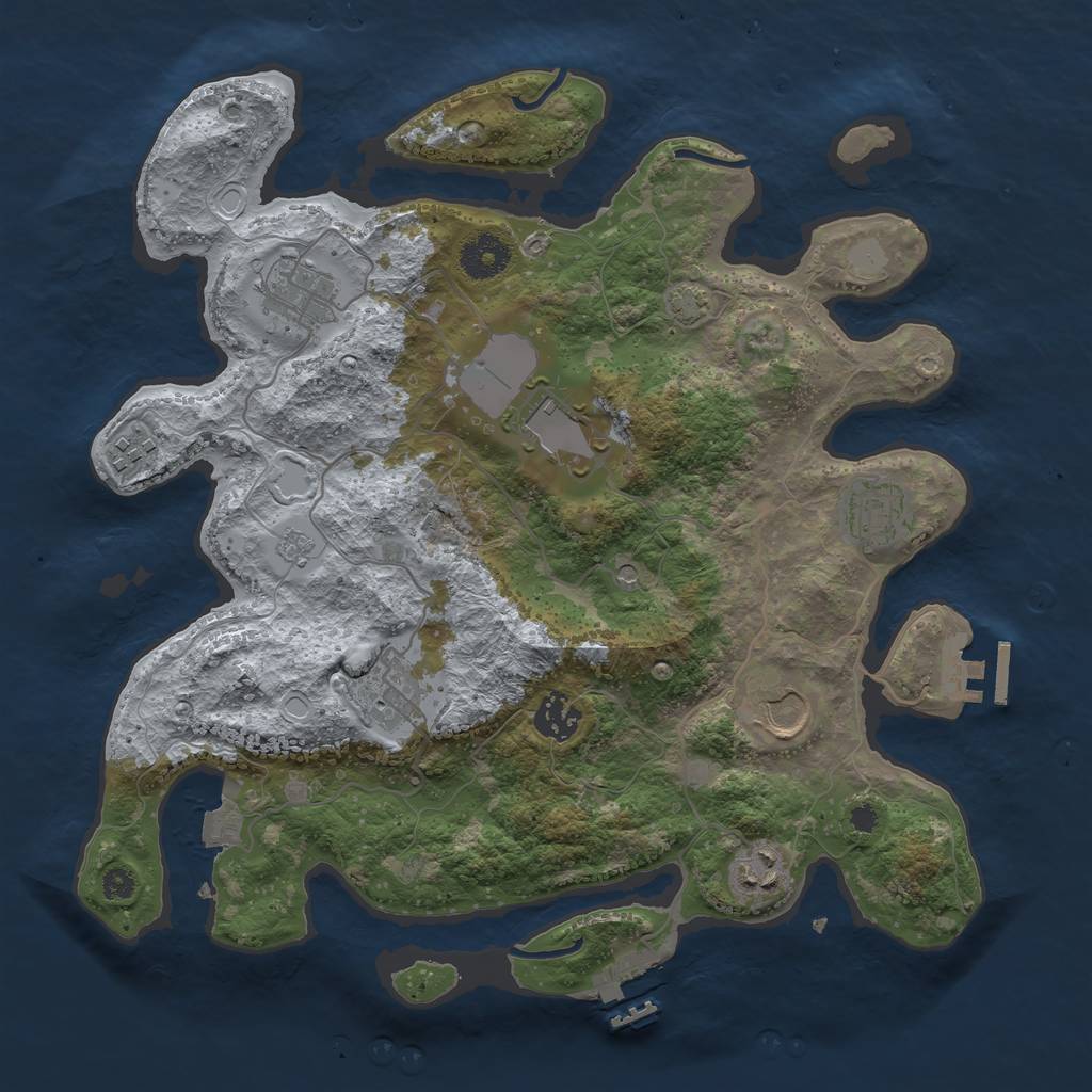 Rust Map: Procedural Map, Size: 3500, Seed: 718309448, 16 Monuments