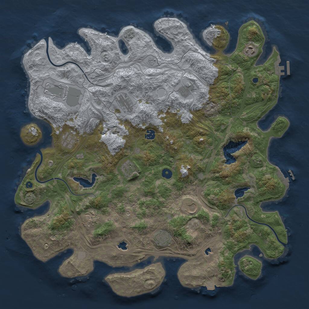 Rust Map: Procedural Map, Size: 4500, Seed: 1022048108, 17 Monuments