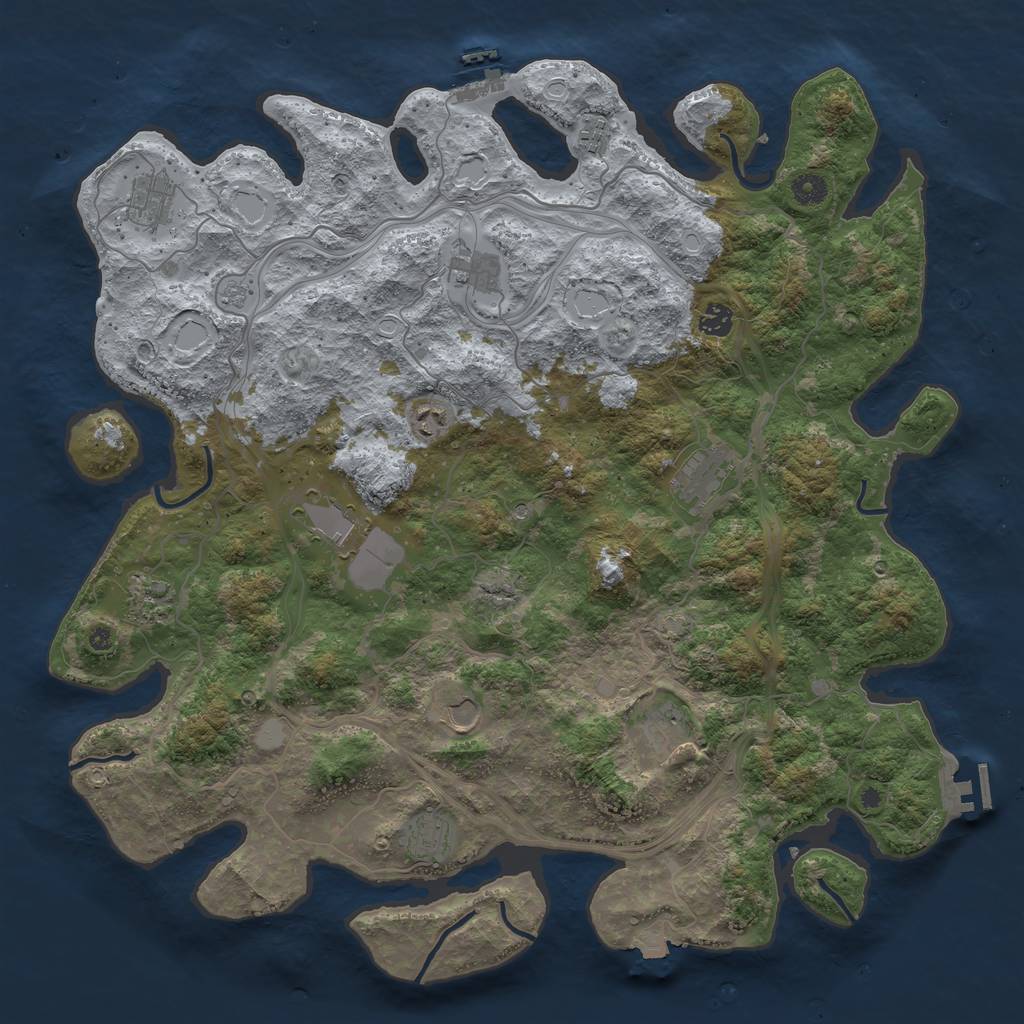 Rust Map: Procedural Map, Size: 4500, Seed: 1022048108, 19 Monuments